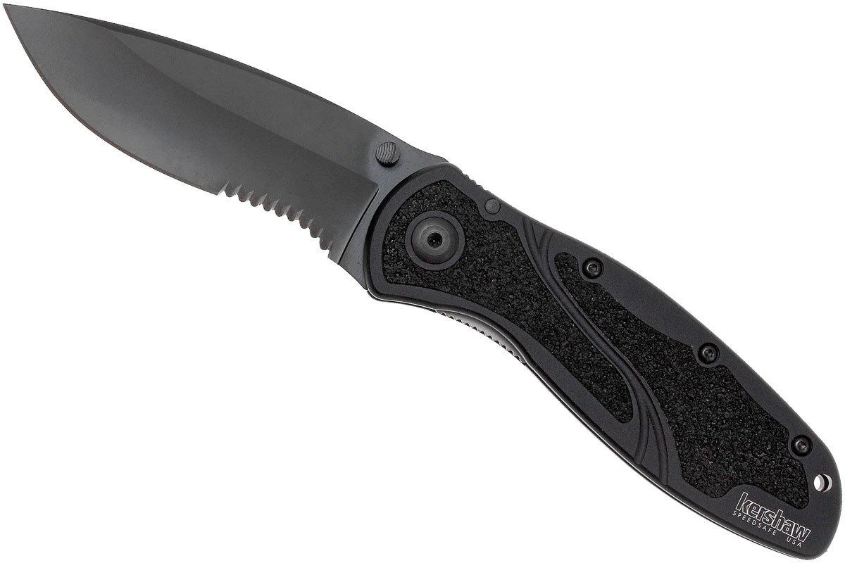 Kershaw 1670GBBLKST Blur Black En Partie Cranté 4 Kershaw 1670GBBLKST Blur Black En Partie Cranté - Image 2