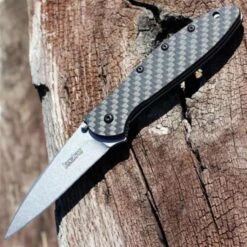 Couteau Kershaw Leek Carbon Fiber Lame Acier CPM 154 Manche Fibre De Carbone Made In USA KS1660CF - Free Shipping