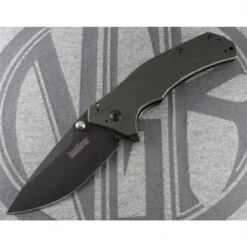 Couteau Knockout A/O Acier 14C28N Manche Alu Made In USA KS1870OLBLK - Free SHipping