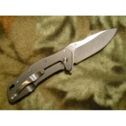 Couteau Kershaw Eris A/O Lame Acier 8Cr13MoV Stonewash Manche Acier/Titane KS1881 - Free Shipping